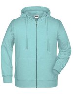 James&Nicholson Zip-Hoody mit Kängurutasche für Herren, Black S, JN8026 – Glacier Melange