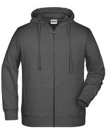 James&Nicholson Zip-Hoody mit Kängurutasche für Herren, Black S, JN8026 – Graphite (Solid)