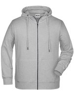 James&Nicholson Zip-Hoody mit Kängurutasche für Herren, Black S, JN8026 – Grey Heather