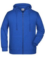 James&Nicholson Zip-Hoody mit Kängurutasche für Herren, Black S, JN8026 – Ink Melange