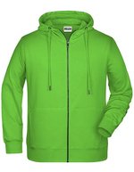James&Nicholson Zip-Hoody mit Kängurutasche für Herren, Black S, JN8026 – Lime Green