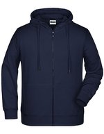 James&Nicholson Zip-Hoody mit Kängurutasche für Herren, Black S, JN8026 – Navy