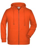 James&Nicholson Zip-Hoody mit Kängurutasche für Herren, Black S, JN8026 – Orange
