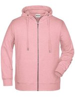 James&Nicholson Zip-Hoody mit Kängurutasche für Herren, Black S, JN8026 – Rose Melange