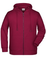 James&Nicholson Zip-Hoody mit Kängurutasche für Herren, Black S, JN8026 – Wine