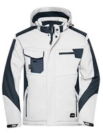 James&Nicholson Craftsmen Softshell-Jacke -STRONG-, CORDURA®-Verstärkung, Black/Black XS, JN824 – Bianco/Carbonio