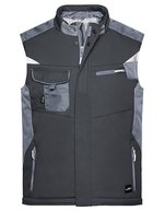 James&Nicholson Craftsmen Softshell-Weste mit Taschen, Black/Black XS, JN825 – Black/Carbon