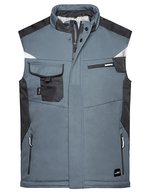 James&Nicholson Craftsmen Softshell-Weste mit Taschen, Black/Black XS, JN825 – Carbon/Black