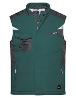 James&Nicholson Craftsmen Softshell-Weste mit Taschen, Black/Black XS, JN825 – Dark Green/Black