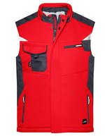James&Nicholson Craftsmen Softshell-Weste mit Taschen, Black/Black XS, JN825 – Red/Black