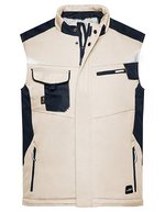 James&Nicholson Craftsmen Softshell-Weste mit Taschen, Black/Black XS, JN825 – Stone/Black