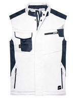 James&Nicholson Craftsmen Softshell-Weste mit Taschen, Black/Black XS, JN825 – White/Carbon