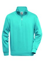 James&Nicholson Halbzip Sweatshirt mit Stehkragen, Aqua XS, JN831 – Bild 1