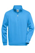 James&Nicholson Halbzip Sweatshirt mit Stehkragen, Aqua XS, JN831 – Bild 3