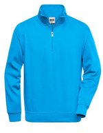 James&Nicholson Halbzip Sweatshirt mit Stehkragen – Aqua