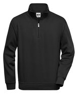 James&Nicholson Halbzip Sweatshirt mit Stehkragen – Black