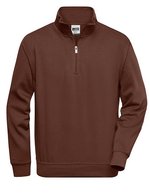 James&Nicholson Halbzip Sweatshirt mit Stehkragen – Brown