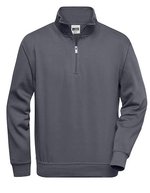 James&Nicholson Halbzip Sweatshirt mit Stehkragen – Carbon