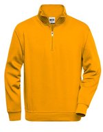 James&Nicholson Halbzip Sweatshirt mit Stehkragen, Aqua XS, JN831 – Gold Yellow