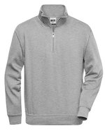 James&Nicholson Halbzip Sweatshirt mit Stehkragen, Aqua XS, JN831 – Grey Heather