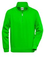 James&Nicholson Halbzip Sweatshirt mit Stehkragen, Aqua XS, JN831 – Lime Green