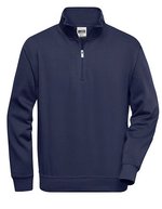 James&Nicholson Halbzip Sweatshirt mit Stehkragen, Aqua XS, JN831 – Navy