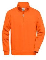 James&Nicholson Halbzip Sweatshirt mit Stehkragen, Aqua XS, JN831 – Orange