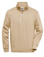 James&Nicholson Halbzip Sweatshirt mit Stehkragen, Aqua XS, JN831 – Stone