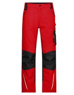 James&Nicholson Robuste Workwear Pants "STRONG" mit CORDURA® – Red/Black