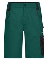 James&Nicholson Robuste Workwear Bermudas "STRONG" mit CORDURA® – Dark Green/Black