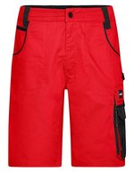 James&Nicholson Robuste Workwear Bermudas "STRONG" mit CORDURA® – Red/Black