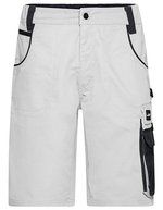 James&Nicholson Robuste Workwear Bermudas "STRONG" mit CORDURA®, Black/Carbon 42, JN835 – White/Carbon