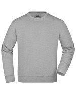 James&Nicholson Rundhals-Sweatshirt aus Baumwoll-Polyester, Aqua XS, JN840 – Grey Heather