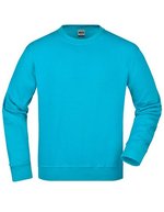 James&Nicholson Rundhals-Sweatshirt aus Baumwoll-Polyester, Aqua XS, JN840 – Turquoise