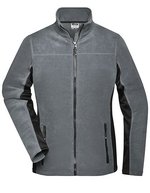 James&Nicholson Fleecejacke "STRONG" mit Softshell-Einsätzen für Damen, Black/Carbon XS, JN841 – Carbonio/Nero