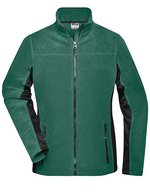 James&Nicholson Fleecejacke "STRONG" mit Softshell-Einsätzen für Damen, Black/Carbon XS, JN841 – Verde scuro/Nero