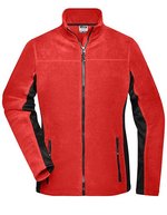 James&Nicholson Fleecejacke "STRONG" mit Softshell-Einsätzen für Damen, Black/Carbon XS, JN841 – Rosso/Nero