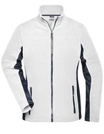 James&Nicholson Fleecejacke "STRONG" mit Softshell-Einsätzen für Damen, Black/Carbon XS, JN841 – Bianco/Carbonio