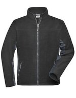 James&Nicholson Fleece-Jacke „STRONG“ mit Softshell-Einsätzen, Black/Carbon XS, JN842 – Bild 2