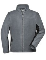 James&Nicholson Fleece-Jacke „STRONG“ mit Softshell-Einsätzen, Black/Carbon XS, JN842 – Carbone/Noir