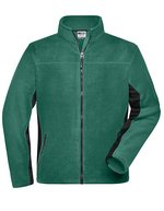 James&Nicholson Fleece-Jacke „STRONG“ mit Softshell-Einsätzen, Black/Carbon XS, JN842 – Vert fonce/Noir
