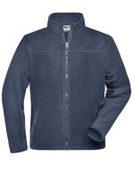 James&Nicholson Fleece-Jacke „STRONG“ mit Softshell-Einsätzen, Black/Carbon XS, JN842 – Marine/Marine