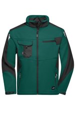 James&Nicholson Workwear Softshell Jacke -STRONG- CORDURA, Black/Black XS, JN844 – Bild 1