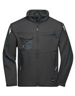 James&Nicholson Workwear Softshell Jacke -STRONG- CORDURA, Black/Black XS, JN844 – Bild 2