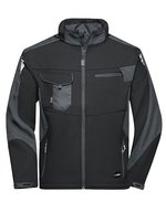 James&Nicholson Workwear Softshell Jacke -STRONG- CORDURA, Black/Black XS, JN844 – Black/Carbon