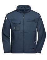 James&Nicholson Workwear Softshell Jacke -STRONG- CORDURA, Black/Black XS, JN844 – Navy/Navy