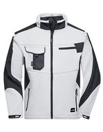 James&Nicholson Workwear Softshell Jacke -STRONG- CORDURA, Black/Black XS, JN844 – White/Carbon