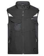 James&Nicholson Softshell-Weste -STRONG- mit CORDURA® – Black/Black