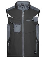 James&Nicholson Softshell-Weste -STRONG- mit CORDURA® – Black/Carbon