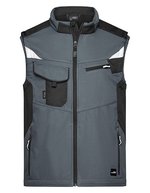 James&Nicholson Softshell-Weste -STRONG- mit CORDURA® – Carbon/Black